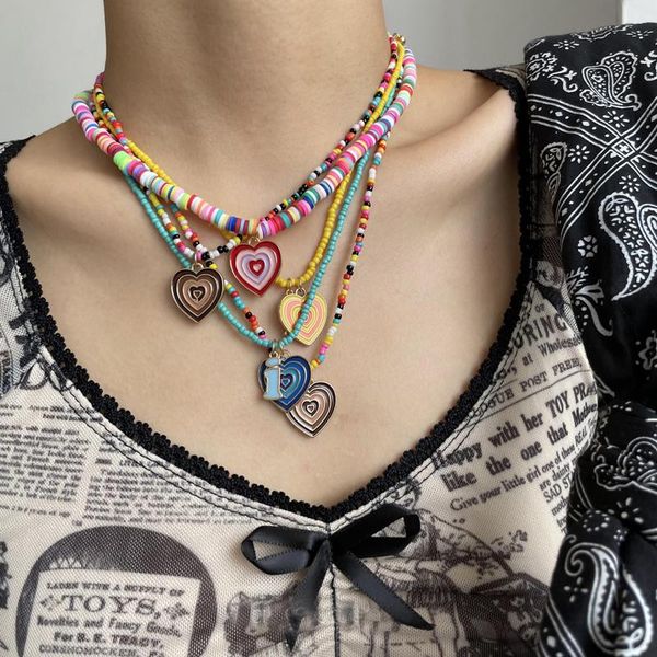 pendant necklaces ghidbk handmade colorful rainbow textured heart soft pottery beaded for women resin y2k steet style necklace, Silver
pendant necklaces ghidbk handmade colorful rainbow textured heart soft pottery beaded for women resin y2k steet style necklace, Silver