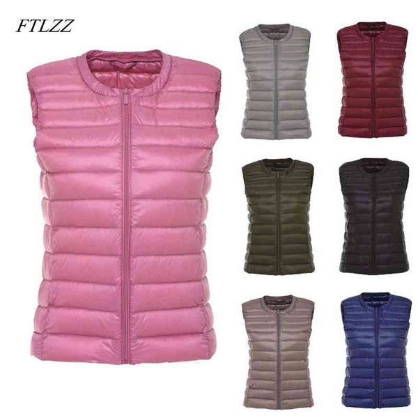 white duck down vest coat women ultra light jacket autumn winter round collar zipper sleeveless 210423, Black
white duck down vest coat women ultra light jacket autumn winter round collar zipper sleeveless 210423, Black