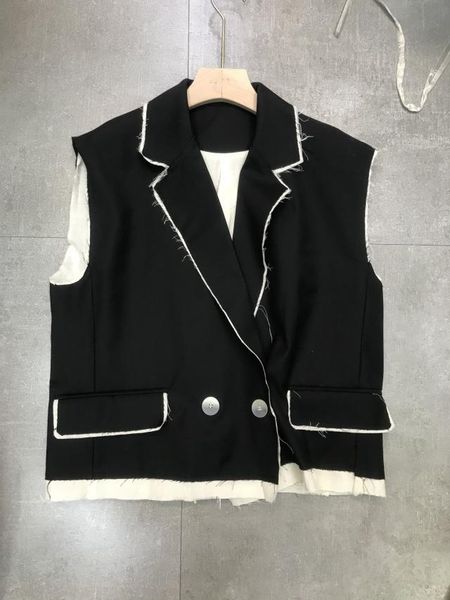 Spring and summer 2021 new fashion silhouette loose three dimensional false two piece splicing suit waistcoat women's fashion, Black
Spring and summer 2021 new fashion silhouette loose three dimensional false two piece splicing suit waistcoat women's fashion, Black