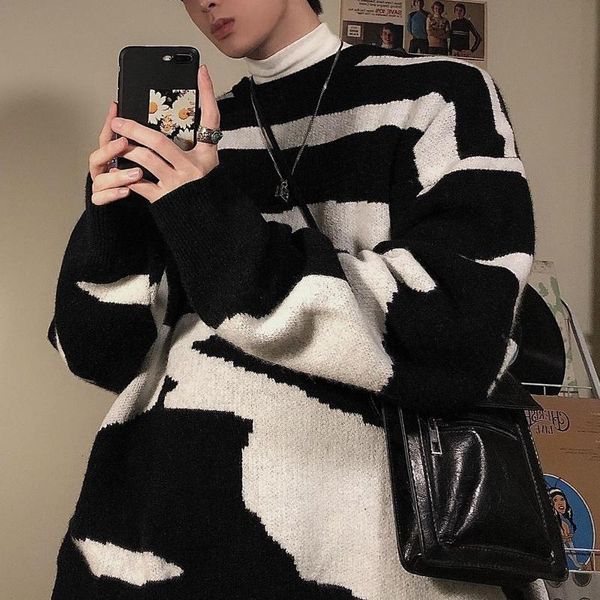 men's sweaters round neck sweater men fall winter 2021 korean fashion trend pullover long sleeve harajuku oversize couple top, White;black
men's sweaters round neck sweater men fall winter 2021 korean fashion trend pullover long sleeve harajuku oversize couple top, White;black