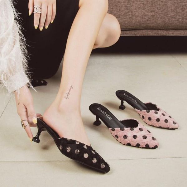 dress shoes 2021 sandals strange style high heels slipper slip on classic polka dot design european fashion summer femeninas y21-52, Black
dress shoes 2021 sandals strange style high heels slipper slip on classic polka dot design european fashion summer femeninas y21-52, Black