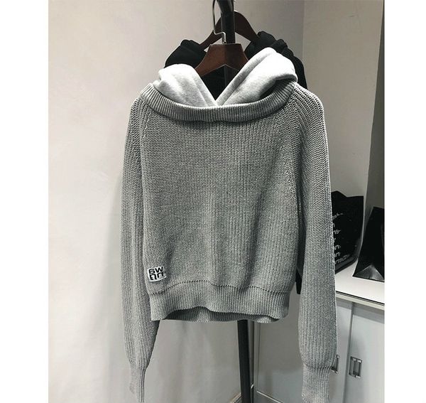 sweater aaw147 fashion classic trendy brand luxury design solid color loose hooded women fake two-piece stitching sweater a2, White;black
sweater aaw147 fashion classic trendy brand luxury design solid color loose hooded women fake two-piece stitching sweater a2, White;black
