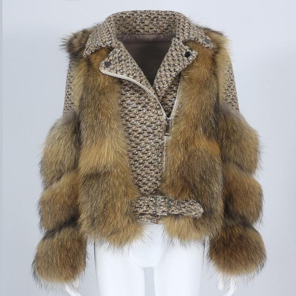 women's fur & faux 2021 real coat vest winter jacket women natural raccoon wool outerwear detachable streetwear locomotive, Black
women's fur & faux 2021 real coat vest winter jacket women natural raccoon wool outerwear detachable streetwear locomotive, Black