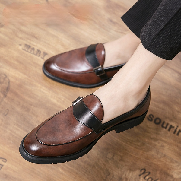 2022 new mens shoes fashion high-end solid color pu classic belt metal buckle low heel non-slip casual business loafers xm288, Black
2022 new mens shoes fashion high-end solid color pu classic belt metal buckle low heel non-slip casual business loafers xm288, Black