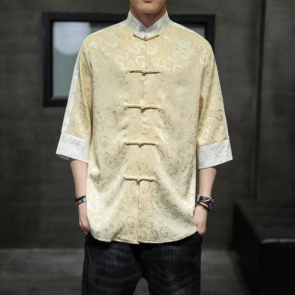 half sleeve shirts men traditional chinese clothing for shirt jacket mandarin collar cheongsam retro s year clothes men's casual, White;black
half sleeve shirts men traditional chinese clothing for shirt jacket mandarin collar cheongsam retro s year clothes men's casual, White;black
