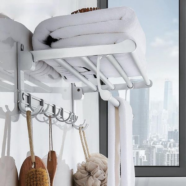 towel racks holder punch wall mounted foldable aluminum organizer bathroom matte silver storage shelf
towel racks holder punch wall mounted foldable aluminum organizer bathroom matte silver storage shelf