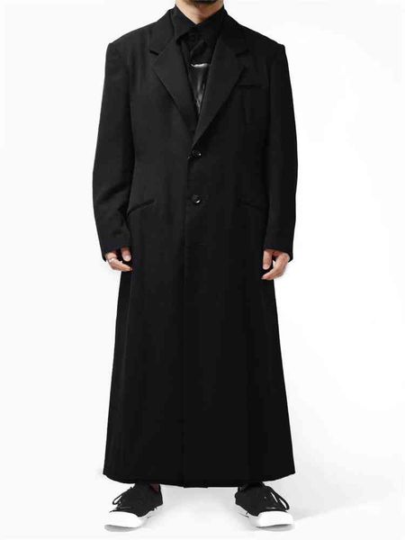 men's wool coat, suit, raincoat, university coat., Black