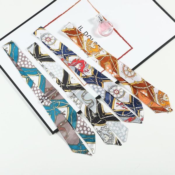 scarves lengthened narrow small silk scarf print all-match female hair ribbons fashion handbag decorative, Blue;gray
scarves lengthened narrow small silk scarf print all-match female hair ribbons fashion handbag decorative, Blue;gray
