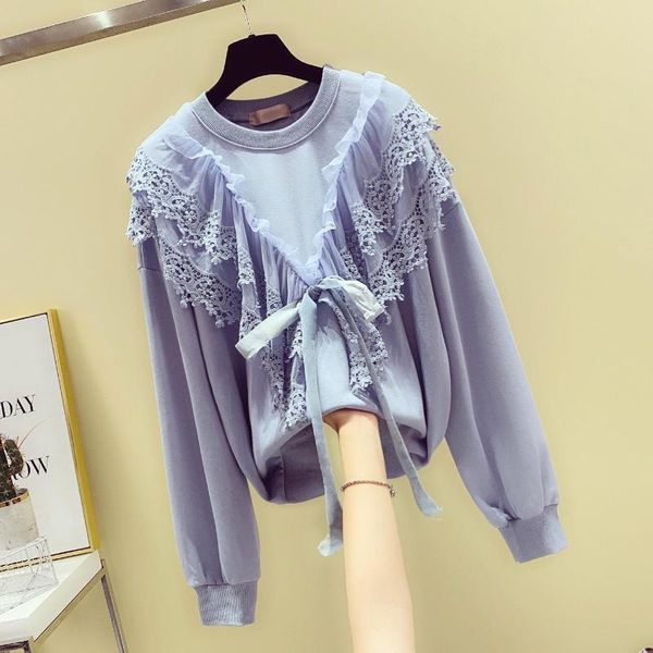 women's hoodies & sweatshirts autumn ladies korean style long sleeve sweet water soluble lace tassel lace-up coat pull sweatshirt, Black
women's hoodies & sweatshirts autumn ladies korean style long sleeve sweet water soluble lace tassel lace-up coat pull sweatshirt, Black