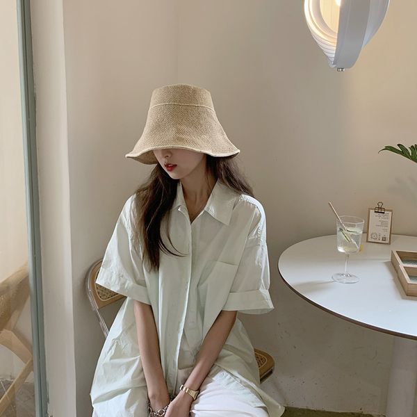 south korea cotton and hemp pure color big brim spring and summer sunshade fisherman's hat female big head wai bucket hat sunscreen, Blue;gray
south korea cotton and hemp pure color big brim spring and summer sunshade fisherman's hat female big head wai bucket hat sunscreen, Blue;gray