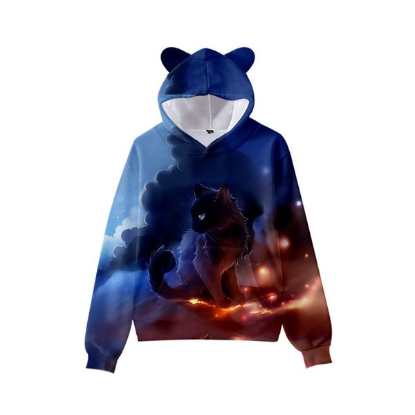 cat pattern cute boy girl clothes hooded 3d printing hooded sweater autumn early winter ears hooded pullover, Black
cat pattern cute boy girl clothes hooded 3d printing hooded sweater autumn early winter ears hooded pullover, Black