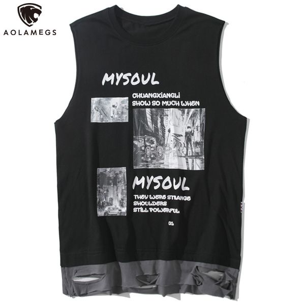 men' tank aolamegs tank men retro image letter printing mangeless hole t couple cozy fashion high street male vest streetwear summer, White;black
men' tank aolamegs tank men retro image letter printing mangeless hole t couple cozy fashion high street male vest streetwear summer, White;black