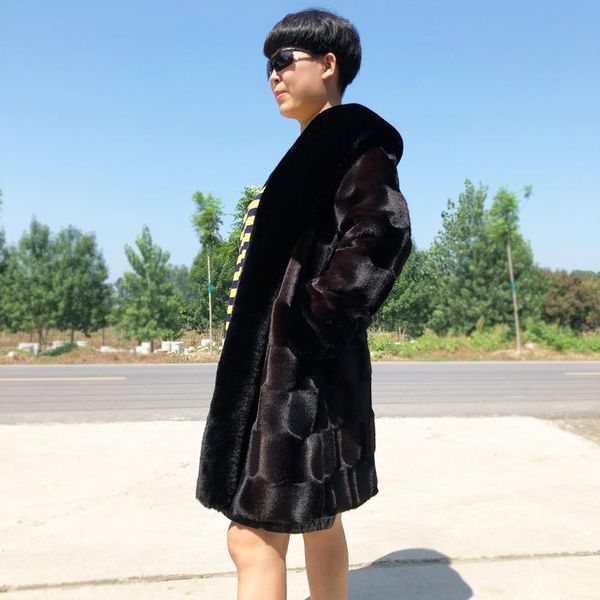 women's fur & faux women long section luxury mink coat turn down collar female fashion overcoats warm winter jackets j3507, Black
women's fur & faux women long section luxury mink coat turn down collar female fashion overcoats warm winter jackets j3507, Black