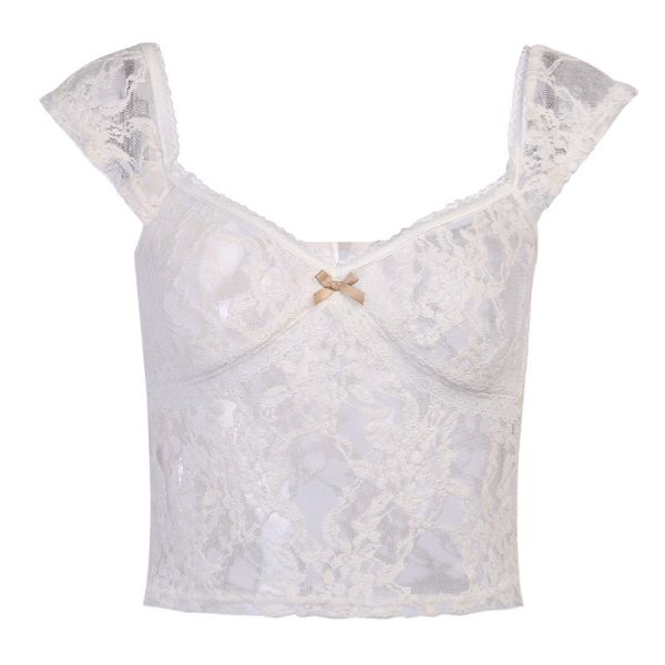 paris girl summer embroidery plum pattern crop lace perspective feep v exposed navel short t-shirt for women 210524, White
paris girl summer embroidery plum pattern crop lace perspective feep v exposed navel short t-shirt for women 210524, White