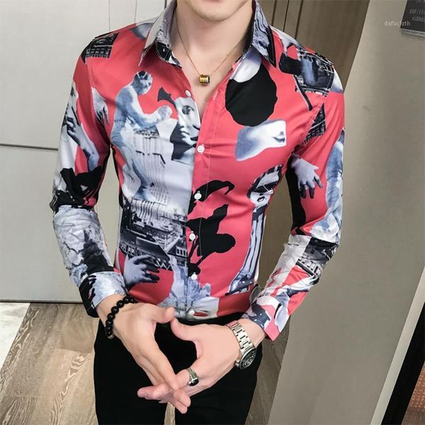 men's long-sleeved shirt autumn korean version of the trend handsome youth thin section social guy flower casual shirts, White;black
men's long-sleeved shirt autumn korean version of the trend handsome youth thin section social guy flower casual shirts, White;black