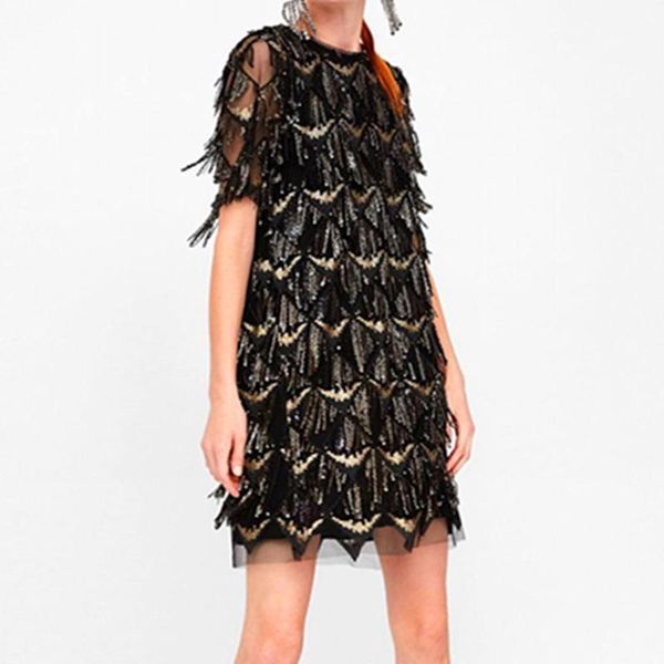 casual dresses 1920s cocktail party dress short sleeve lady elegant black lace vestidos 2021 women sequined tassel ball bill gates, Black;gray
casual dresses 1920s cocktail party dress short sleeve lady elegant black lace vestidos 2021 women sequined tassel ball bill gates, Black;gray