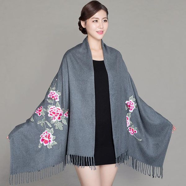 scarves oversized winter warm solid scarf for women/lady soft cashmere pashmina shawls flower embroidery female wraps capes, Blue;gray
scarves oversized winter warm solid scarf for women/lady soft cashmere pashmina shawls flower embroidery female wraps capes, Blue;gray