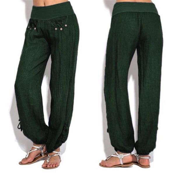 women's leggings fashion trousers women solid buttons cotton and linen casual loose trouser wide leg pants pantalones mujer, Black
women's leggings fashion trousers women solid buttons cotton and linen casual loose trouser wide leg pants pantalones mujer, Black