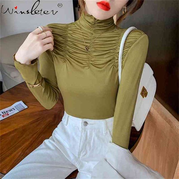spring fall korean style t-shirt girl turtleneck drape slim women cotton long sleeve bottoming shirt tees t11706a 210421, White
spring fall korean style t-shirt girl turtleneck drape slim women cotton long sleeve bottoming shirt tees t11706a 210421, White