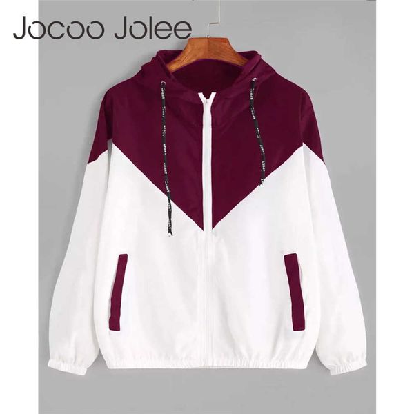 jocoo jolee spring autumn fashion hooded two tone windbreaker jacket zipper pockets casual long sleeves feminino coats outwear 210619, Black;brown
jocoo jolee spring autumn fashion hooded two tone windbreaker jacket zipper pockets casual long sleeves feminino coats outwear 210619, Black;brown