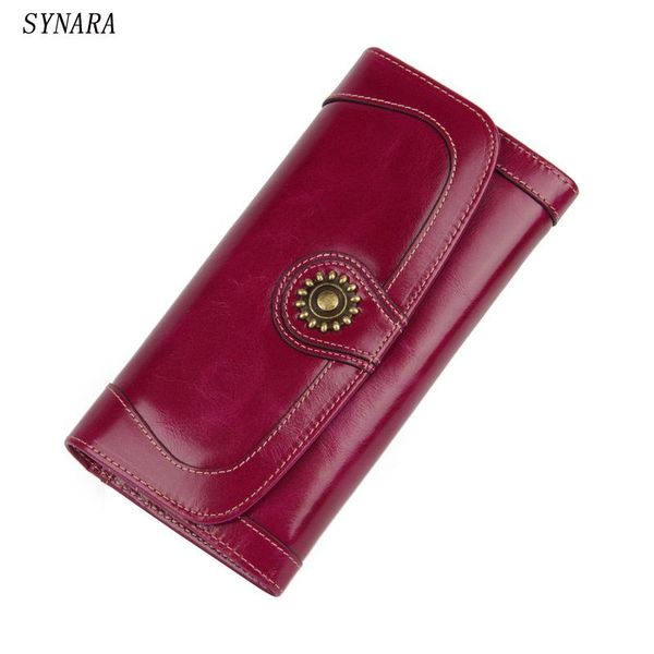 wallets 2021 women oil wax cowhide wallet long zipper with lady vintage clutch fashion leather card purse, Red;black
wallets 2021 women oil wax cowhide wallet long zipper with lady vintage clutch fashion leather card purse, Red;black