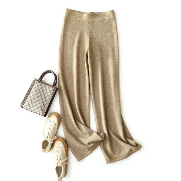women's pants & capris shuchan 100% cashmere sweater women knitted full length bright silk wide leg high waist bottoms, Black;white
women's pants & capris shuchan 100% cashmere sweater women knitted full length bright silk wide leg high waist bottoms, Black;white
