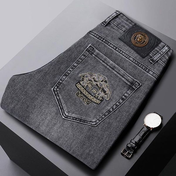 luren spring and summer slim fit trendy brand men's stretch denim jeans casual fashionable trousers, Blue
luren spring and summer slim fit trendy brand men's stretch denim jeans casual fashionable trousers, Blue