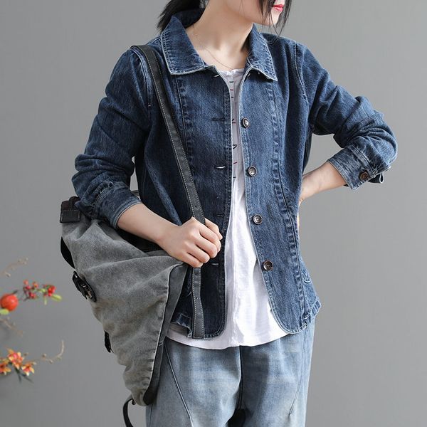 tracksuits cotton denim female autumn embroidered casual wild, thin turndown collar jacket unique breasted k967 jeans j4s3, Gray
tracksuits cotton denim female autumn embroidered casual wild, thin turndown collar jacket unique breasted k967 jeans j4s3, Gray