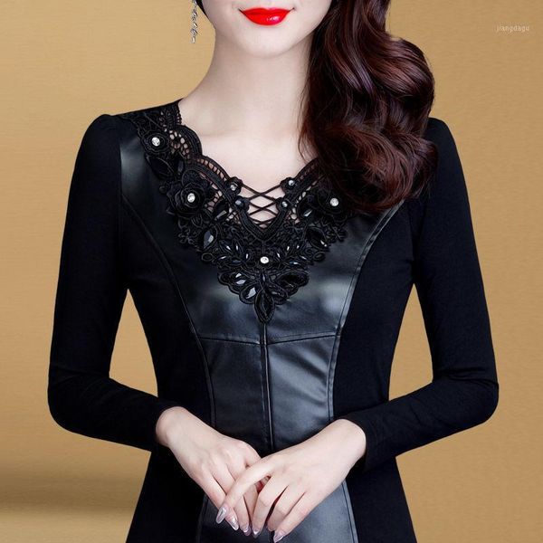 women's blouses & shirts blouse women lace stitching long-sleeved blusas mujer de moda, White
women's blouses & shirts blouse women lace stitching long-sleeved blusas mujer de moda, White