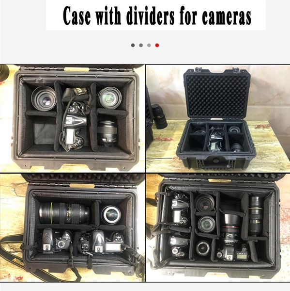 hard waterproof plastic cameras case with dividers inside 350*250*160 mm tool organizers
hard waterproof plastic cameras case with dividers inside 350*250*160 mm tool organizers