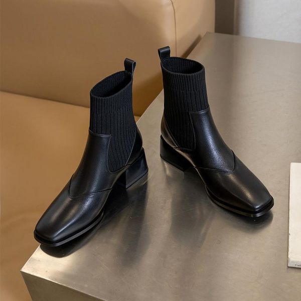 boots genuine leather women knitted fabric slip-on ankle for autumn winter fashion shoes woman handmade size 34-40, Black
boots genuine leather women knitted fabric slip-on ankle for autumn winter fashion shoes woman handmade size 34-40, Black