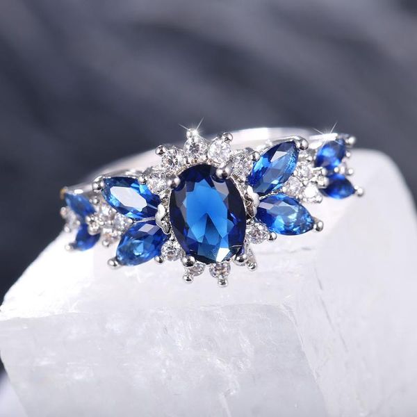 cluster rings fashion blue cz women flower ring for gift plant jewelry big zircon engagement, Golden;silver
cluster rings fashion blue cz women flower ring for gift plant jewelry big zircon engagement, Golden;silver