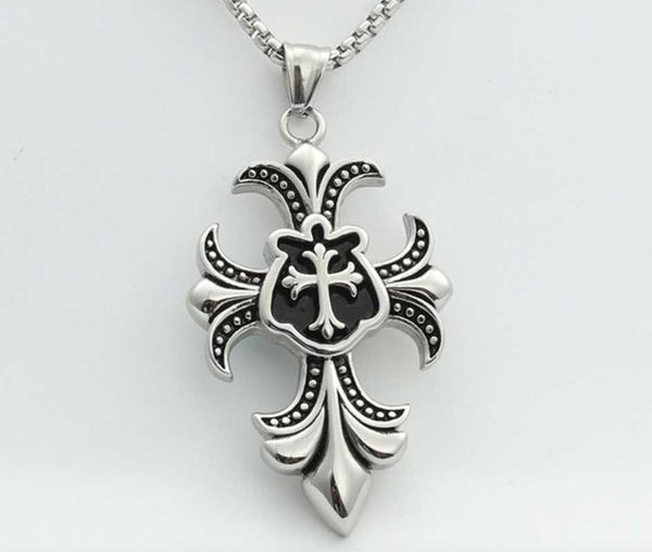 pendant necklaces vintage accessories titanium steel cross necklace, punk jewelry stainless flower men's chain, Silver
pendant necklaces vintage accessories titanium steel cross necklace, punk jewelry stainless flower men's chain, Silver