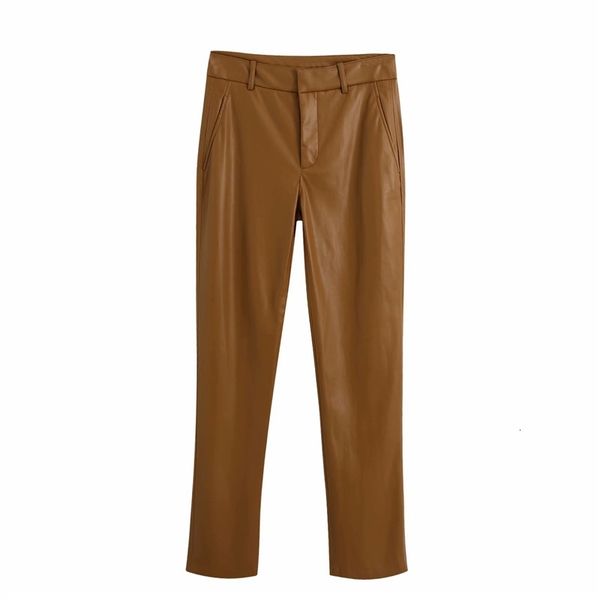 women's pants & capris women autumn stylish coffee colar za long pu female casual high waist faux leather suit straight a1hq, Black;white
women's pants & capris women autumn stylish coffee colar za long pu female casual high waist faux leather suit straight a1hq, Black;white