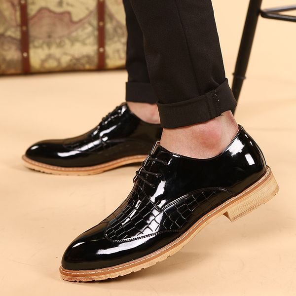 dress shoes men oxfords male formal patent leather lace-up business fashion wedding party office footwear jcip, Black
dress shoes men oxfords male formal patent leather lace-up business fashion wedding party office footwear jcip, Black