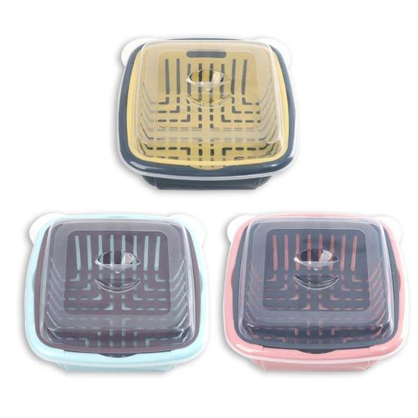 storage bottles & jars food preservation box double drain basket container with transparent lid for kitchen refrigerator
storage bottles & jars food preservation box double drain basket container with transparent lid for kitchen refrigerator
