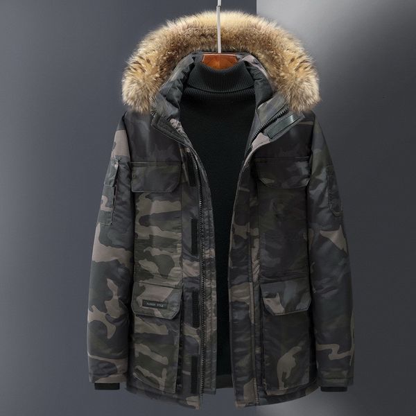 men winter snow down parka jassen casual bontkraag hooded male fat warm overcoat windbreaker camouflage jas, Black
men winter snow down parka jassen casual bontkraag hooded male fat warm overcoat windbreaker camouflage jas, Black