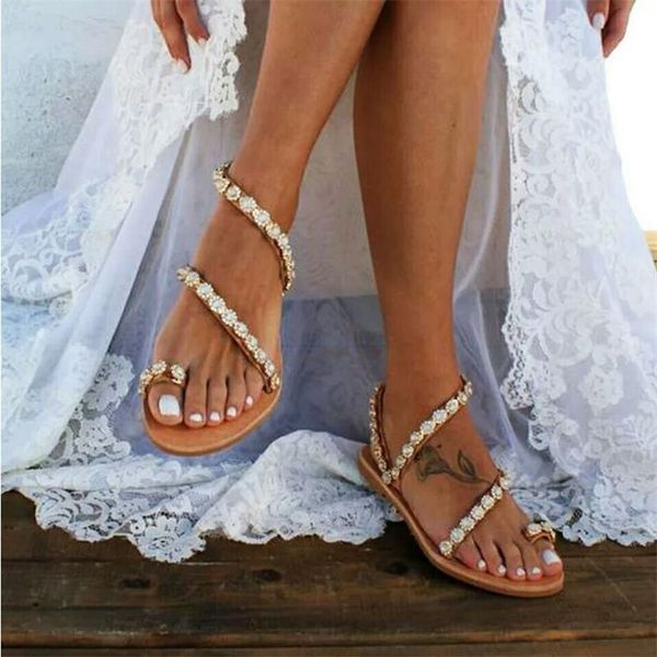 women's rhinestone sandals bohemia style ladies flat beach t-tied fashion dress party flower female, Black
women's rhinestone sandals bohemia style ladies flat beach t-tied fashion dress party flower female, Black