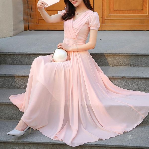 casual dresses women's summer clothing elegant pleated chiffon short sleeve v-neck swing elastic evening party maxi for women, Black;gray
casual dresses women's summer clothing elegant pleated chiffon short sleeve v-neck swing elastic evening party maxi for women, Black;gray