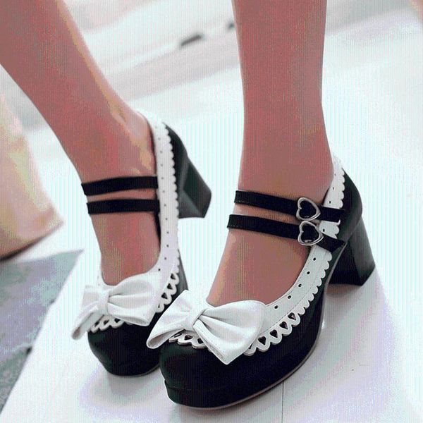 dress shoes sarairis big size 45 sweet chunky heels bow tie lolita cosplay footwear summer mary janes pumps women, Black
dress shoes sarairis big size 45 sweet chunky heels bow tie lolita cosplay footwear summer mary janes pumps women, Black