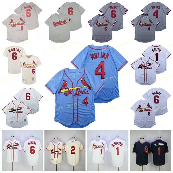 retired 1 ozzie smith baseball jersey 2# 4 yadier molina 6 stan musial 1956 1944 vintage retro cooperstown mesh stitched pullover, Blue;black
retired 1 ozzie smith baseball jersey 2# 4 yadier molina 6 stan musial 1956 1944 vintage retro cooperstown mesh stitched pullover, Blue;black