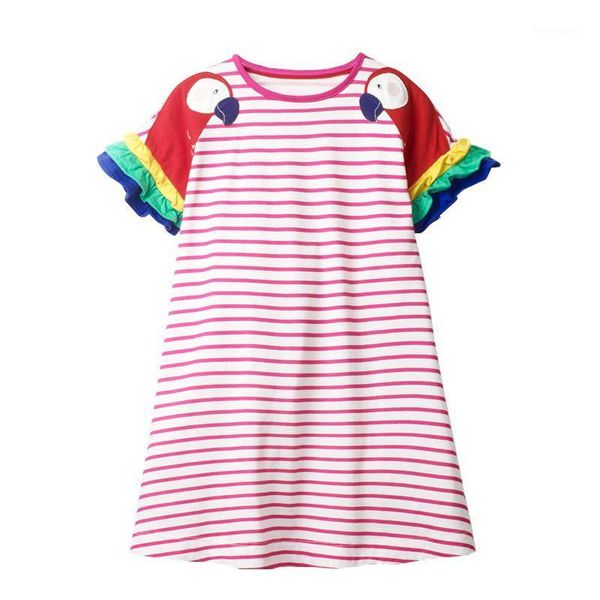 girl's dresses 2021 summer striped dress costume for girl baby clothes kids wear with embroidery parrot pattern1, Red;yellow
girl's dresses 2021 summer striped dress costume for girl baby clothes kids wear with embroidery parrot pattern1, Red;yellow