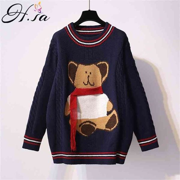 women long sweater and pullovers cartoon bear embroidery fashion korean jumpers slim cute girls winter pull 210430, Black;gray
women long sweater and pullovers cartoon bear embroidery fashion korean jumpers slim cute girls winter pull 210430, Black;gray