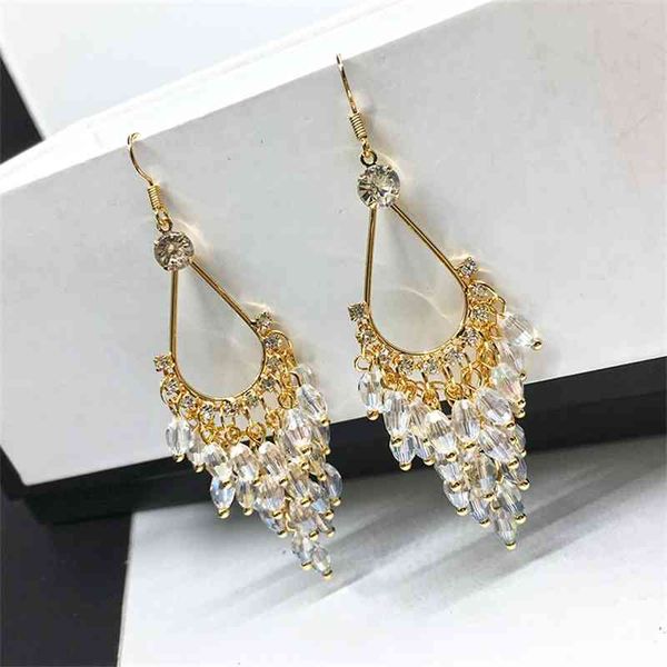 korean long temperament water drop crystal stud beaded earrings bohemian beads trinket, Black
korean long temperament water drop crystal stud beaded earrings bohemian beads trinket, Black