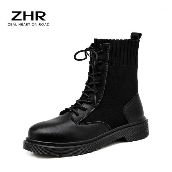 boots 2021 black for women ladies genuine leather ankle shoes winter fur lining female motorcycle1