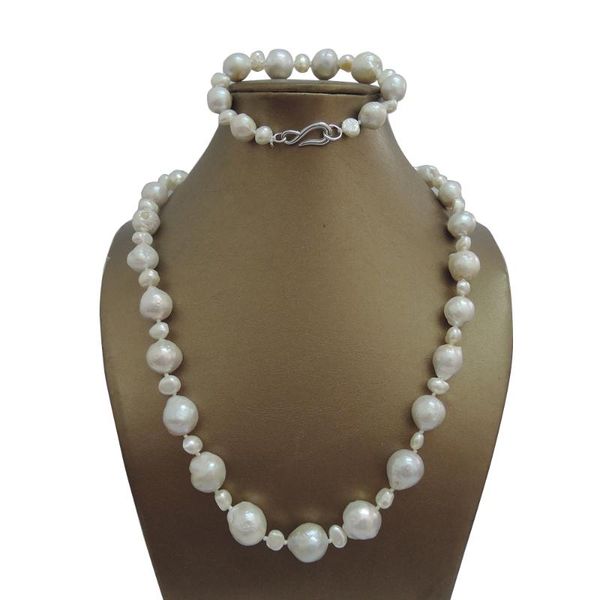 chains pearl necklace with 100% nature freshwater baroque long & bracelet,pearl length size 15-21 mm, Silver
chains pearl necklace with 100% nature freshwater baroque long & bracelet,pearl length size 15-21 mm, Silver