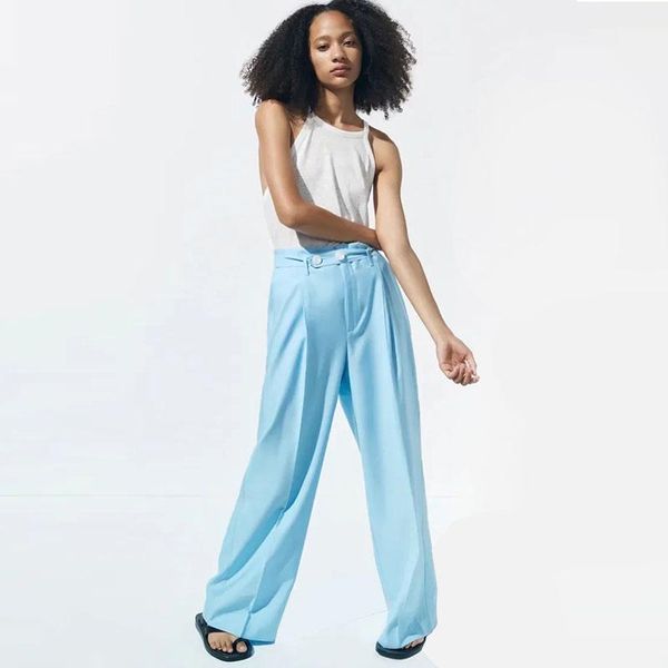 women's pants & capris nlzgmsj za woman color belt button pockets blue workplace speech casual clothing 202107, Black;white
women's pants & capris nlzgmsj za woman color belt button pockets blue workplace speech casual clothing 202107, Black;white