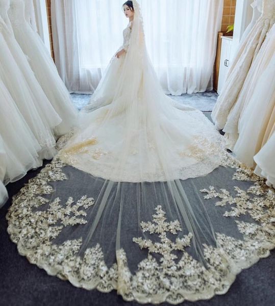 bridal veils long cathedral wedding veil lace applique edge luxurious white ivory velos de novia catedral bride accessories, Black
bridal veils long cathedral wedding veil lace applique edge luxurious white ivory velos de novia catedral bride accessories, Black