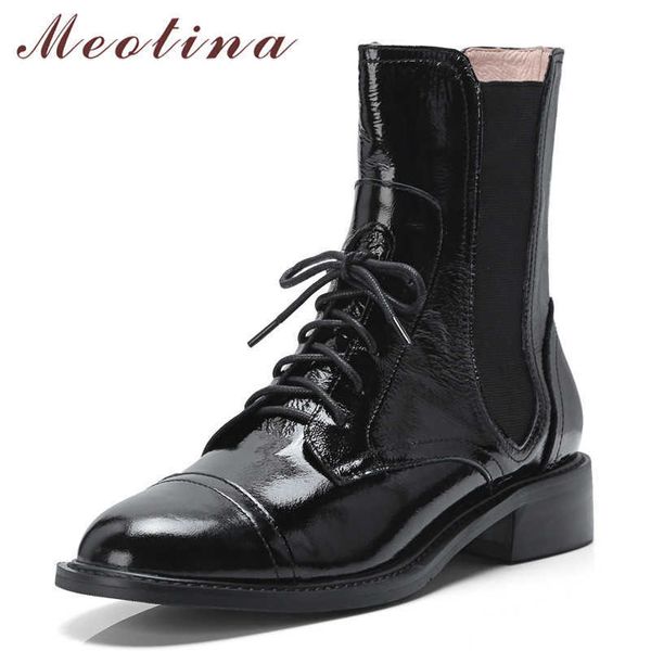 meotina autumn ankle boots women natural genuine leather chunky heel short boots fashion lace up shoes lady black spring size 39 210608
meotina autumn ankle boots women natural genuine leather chunky heel short boots fashion lace up shoes lady black spring size 39 210608