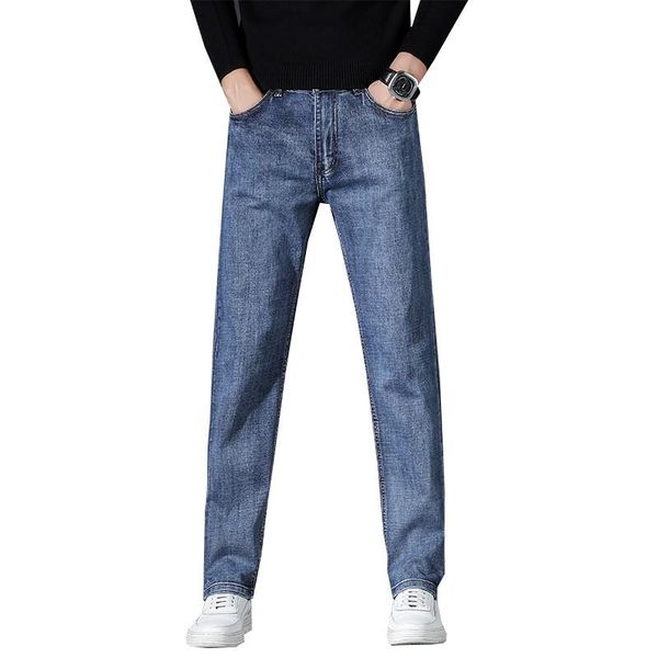 men's jeans 2021 lue regular fit business fashion straight stretch pants male brand trousers, Blue
men's jeans 2021 lue regular fit business fashion straight stretch pants male brand trousers, Blue